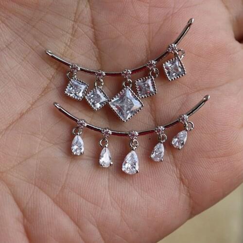 2pcs/lot Rhinestone crystal patches Cubic zirconia brooches for coat Decorative CZ sewing buttons for cashmere Knit cardigan