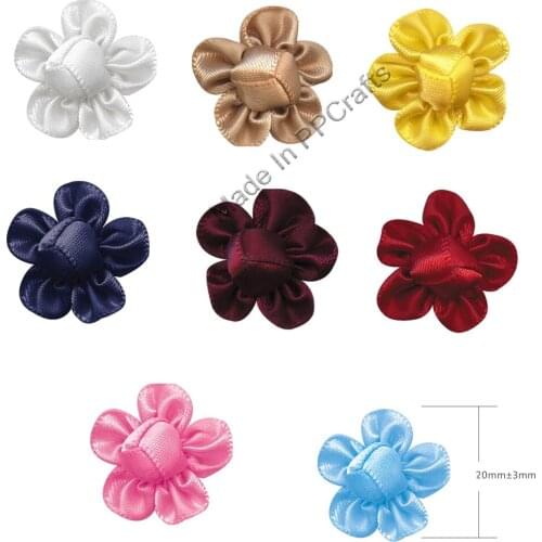 20MM Satin Double /Organza Ribbon Petaled Bow With Core For Packing Cloth Hairbow DIY Crafts 200pcs Free Shipping