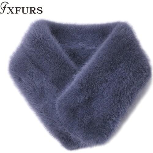 2020 Highend Quality Womens Winter 100% Real Mink Fur Scarf Double-sided Scarves Mens Wraps Neckwarmer Mufflers Real Fur Rings