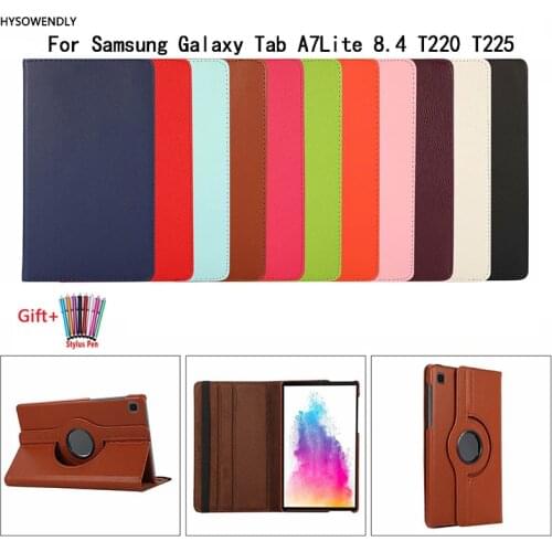 360 Rotating Stand PU Leather Cases For Samsung Galaxy Tab A7 Lite 8.4'' Inch Tablet Cover For Galaxy Tab A7Lite SM-T220 SM-T225