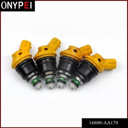 4 pcs) 16600-AA170 FJ942 Yellow Side Feed Fuel Injector For Subaru Sti WRX GC8 16600AA170 16600 AA170