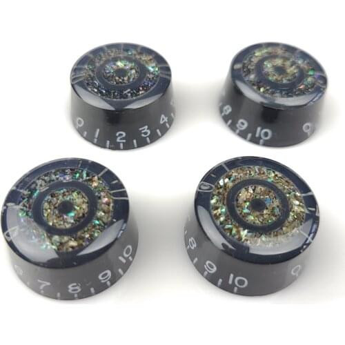 4 Pcs Guitar Control Knobs for 6mm Abalone Speed Volume Tone Potentiometer Knob Compatible with LP SG Electric Guitar KSP80