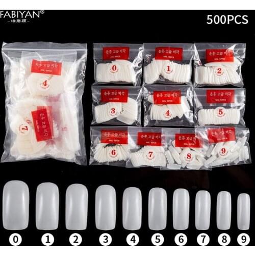Hot Sale 500PCS Tips Natural Color French Acrylic Artificial Full Cover False Nail Art Manicure Tool Salon DIY PRO