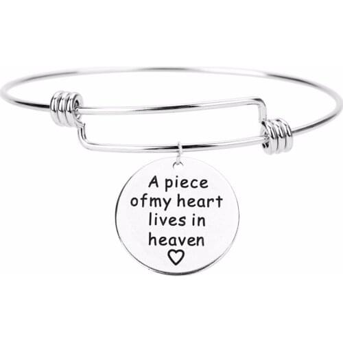 LOULEUR 13 Style Engrave Letter Wafer Stainless Steel Bangle Bracelets Thick Expandable Wire Bracelet DIY Jewelry Wholesale