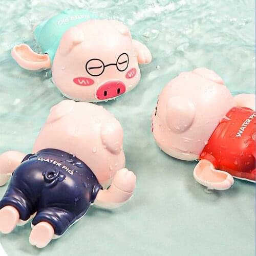 Baby Bath Toys Cute Swimming Pigs Wind Up Bathtub Floating Sensory Toys Bathtub Water Playing Toys For Kid Gifts Early Education