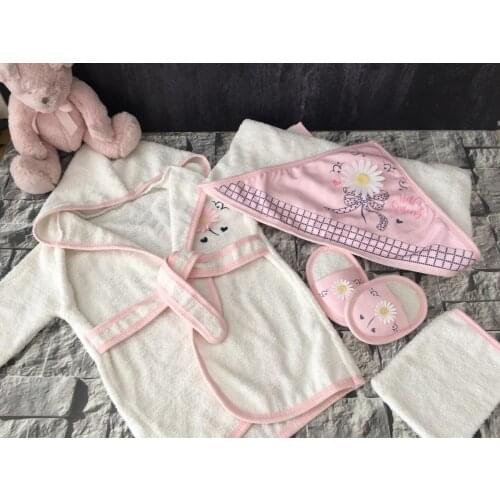 Baby Bathrobes Set Wrap Newborn Hooded Robe Long Sleeve Towel Slipper Toddler Bathing Towel Cute Winter Baby Clothing Sleepwear