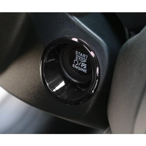 For Jeep Renegade Compass 2017+ ABS Car Engine Start Stop Push Button Key Hole Switch Ring Sticker Trim Styling Car-cover