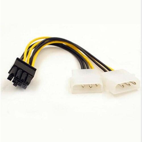 100pcs Dual 4P to 8P Graphics Card Power Line Connector Dual 4PIN to 8PIN Graphics Cable Supply Adapter Cable
