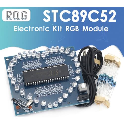 DIY Electronic Kit Heart Shape Colorful Glare LED RGB Module Love Water Light STC89C52 51 Single Chip Microcomputer For Arduino