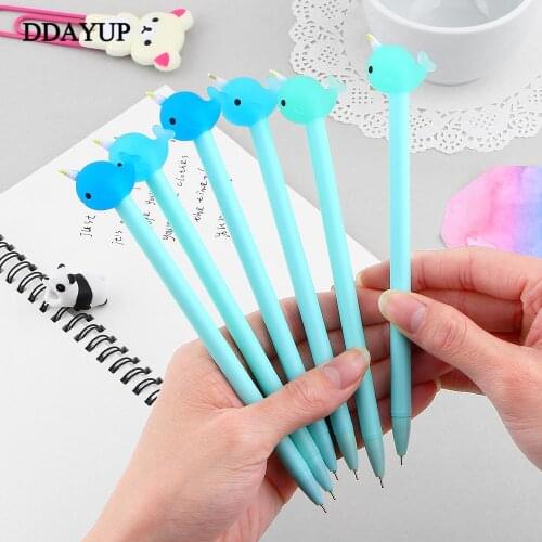 2 Pcs/lot Cute Kawaii Narwhal Gel Pen Signature Pen Escolar Papelaria School Office Supply Promotional Gift