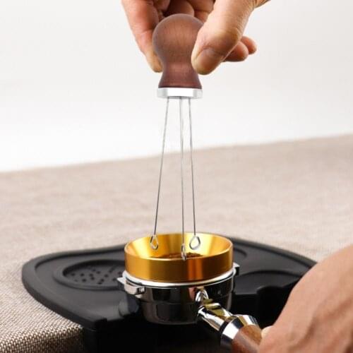 Solid wood handle Needle Coffee Tamper 58MM 51mm Coffee Tamper Distributor Leveler Tool Needle Type Coffee Powder Distributor