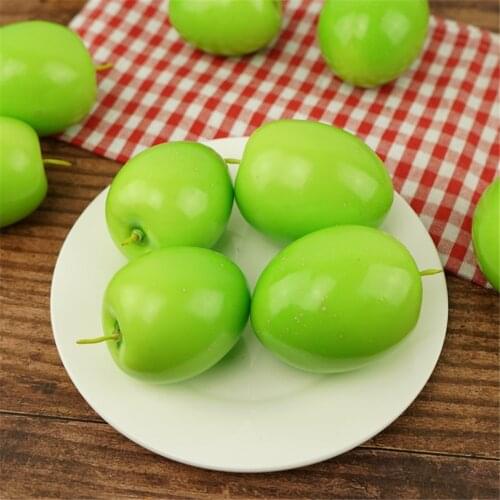 Simulation green jujube fake Fruit model shop Store Home photo Decoration teaching toys Realistic Artificial faux fruit props