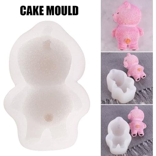 Kitchen Bakeware 3D Sleeping Bear Doll Silicone Soap Mold Mousse Cake Jello Ice Cream Mould Chocolate Candy Mold Kitchen Supply