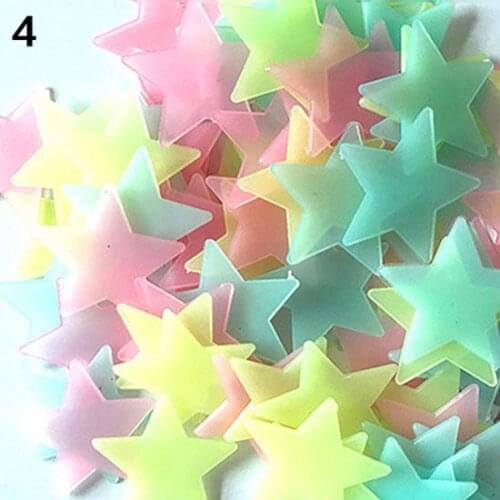 100/40Pcs Stickers 3D Glow in the Dark Stars Ceiling Wall Stickers Cute Living Home Creative Glow Stars Stickers Decor