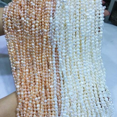 Natural freshwater pearl high quality 38 cm perforated loose beads DIY ladies necklace bracelet production7-8mm