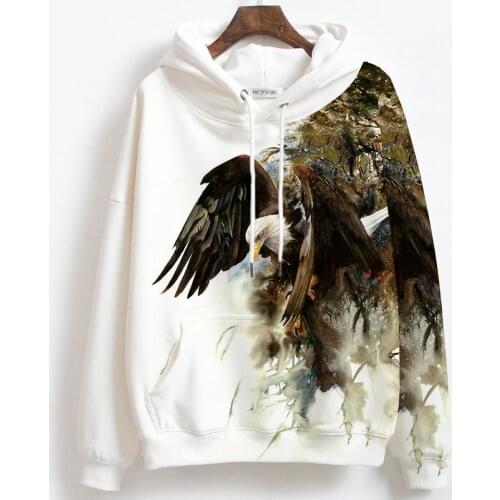 New 2022 Animal Eagle 3D Printed Hoodies Man Harajuku Hooded Outwear Pullover Sweatshirt Casual Tracksuit Jacket