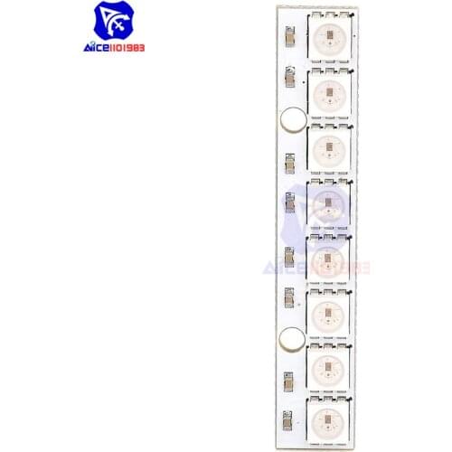 Diymore WS2812 5050 RGB 8 LEDs Light Strip Driver Board 8 Channel Built-in Full Color Driven Development Board for Arduino