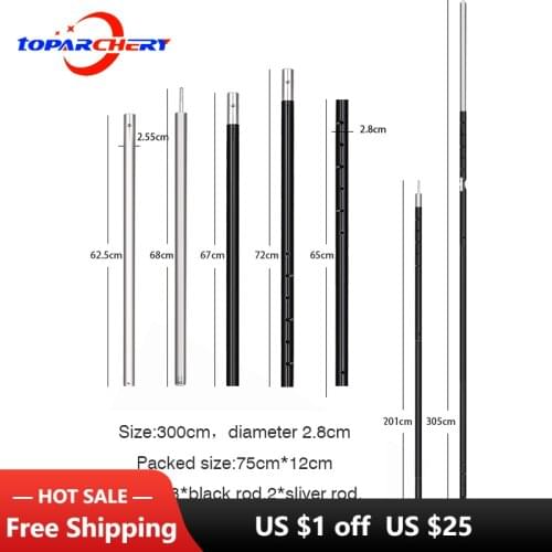 Camping Accessories Aluminium Alloy Tent Poles For Tent Awning Shelter Telescopic Pole Outdoor High Quality