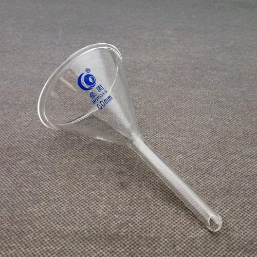 1Pc 60mm Transparent borosilicate Glass Triangle Funnel Laboraotry Filtering tools Chemistry Educational Stationery