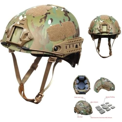 Tactical AF Adjustable ABS AirFrame Combat Helmet with Side Rails/ NVG Mount Outdoor Helmet for Airsoft Paintball Hunting
