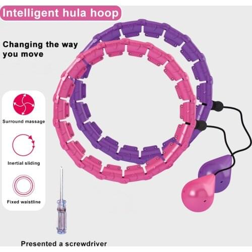 24 Section Adjustable Smart Weighted Sport Hoop Weight Loss Massager Abdomen Thin Waist Fitness Ring Indoor Fitness Equipment