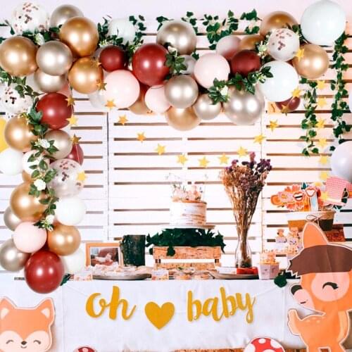 Rose Gold Balloon Garland arch Kit woodland Party Birthday Ballons Chain Birthday Party Decoration Kids Oh Baby Shower Baloon