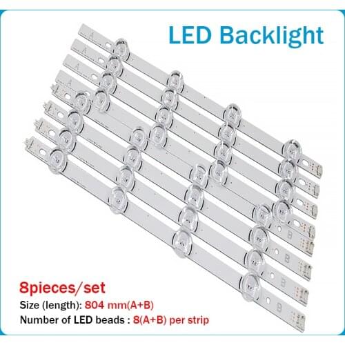 New 8 PCS/set LED backlight strip bar Replacement for 39 Inch TV 39LB561V 39LB5800 innotek DRT 3.0 39"-A DRT3.0 39"-B type