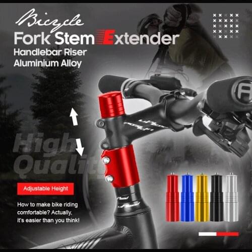 124/138mm Bicycle Fork Stem Extender Handlebar Riser Extension Heads Up Black Bicycle Adaptor Durable MTB Mountain Cycling Part