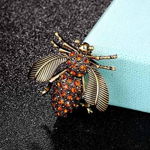 Zlxgirl jewelry Antique gold vintage bee Brooches bouquet womens and mens party gifts fashion carton bags and hats accessory
