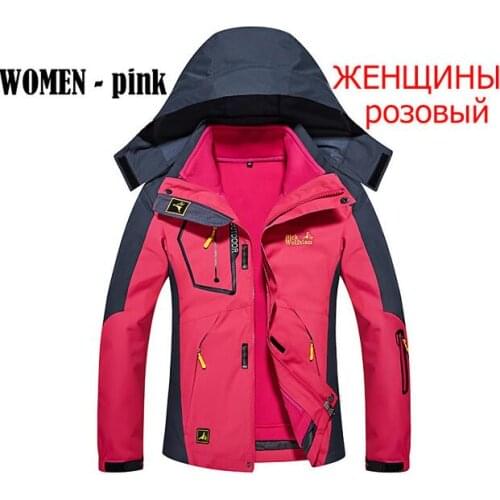 Women Outdoor Sport Waterproof Windproof Jackets Autumn winter thicken 2 in 1 Hiking Camping Trekking Skiing Windbreaker Coats