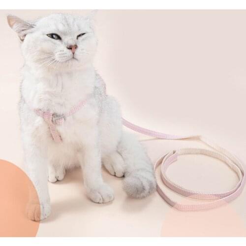 1.2M Cat Adjustable Harness with Lead Leash Anti Flying Cat Leash Breathable Cat Rope Pet Supplies Accessories