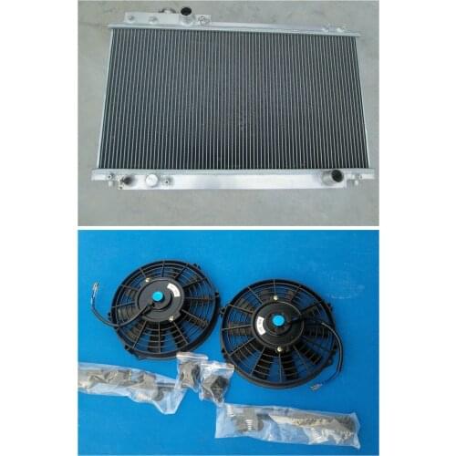 Aluminum Radiator+2*FAN For TOYOTA SUPRA MKIV 3.0L 2JZ-GE NA MT 2 Row 1993-1996 93 94 95 96