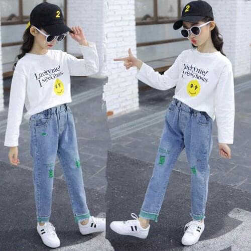 3-12Years Old New kids clothes baby girl clothes fashion jeans girls color trousers baby jeans Yellow Green And Pink