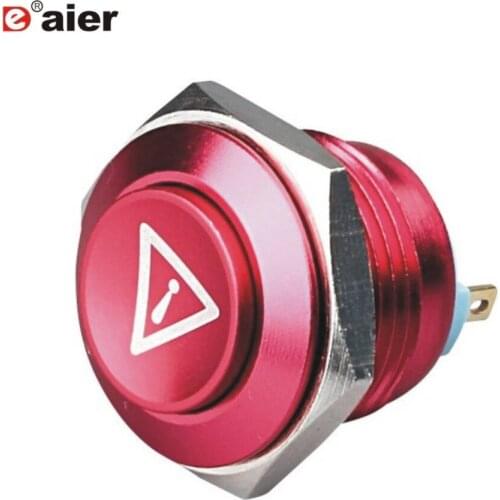 40PCS GQ-16HJ 16mm momentary high round metal push button switches