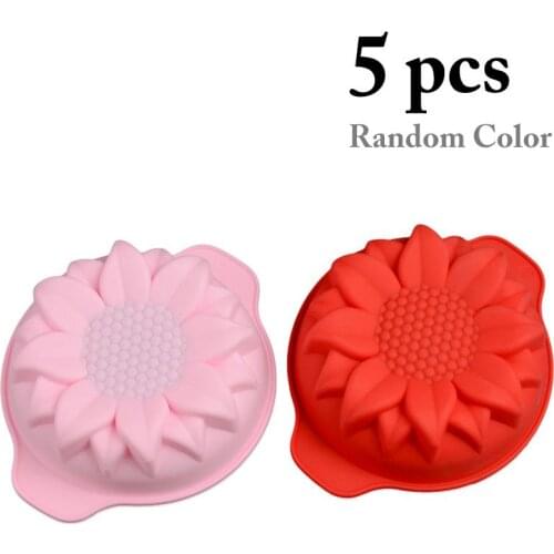 5 Pcs/Set Silicone Cake Molds Flower Shape Chocolate Baking Mold DIY Bread Pastry Pizza Pan Bakeware Kitchen Cake Tool Supplies