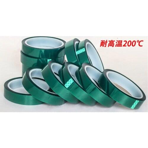 66 Meters x Thickness 0.06mm High Temperature Green PET Tape PCB Masking Tape 5mm/10mm/12mm/15mm/20mm/25mm/30mm/50mm/100mm