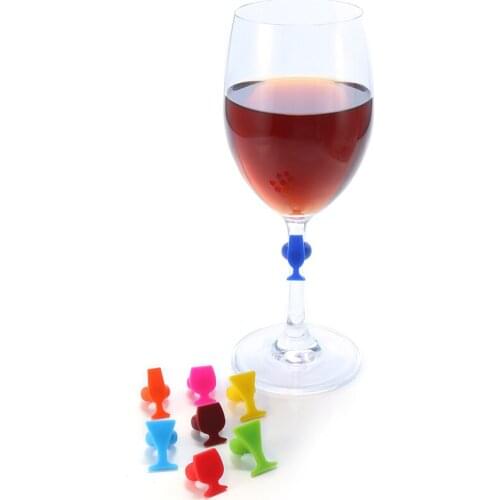 8pcs Silicone wine glass shape wine glass markers charms for Stemware Glasses, Universal Drink Markers with clip