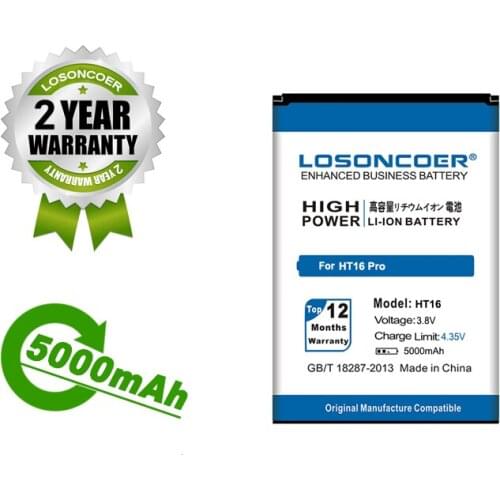LOSONCOER Battery 5000mAh HT16 HT16 Pro Battery For HOMTOM HT16 Pro HT16