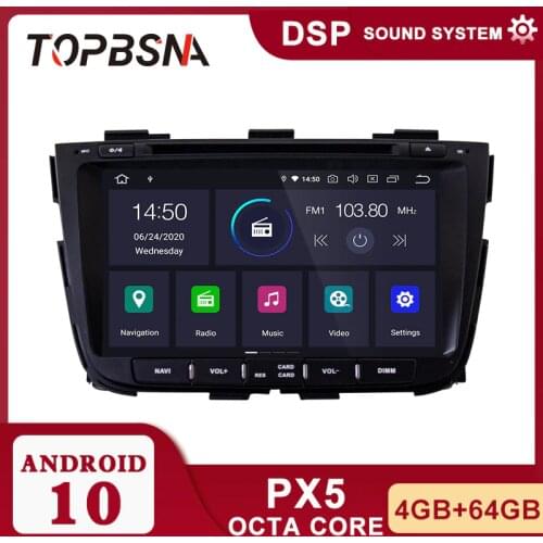TOPBSNA Car multimedia Player Android 10 for kia Sorento 2013 2014 GPS Navigation WIFI Radio Stereo Automotive RDS Tape recorder