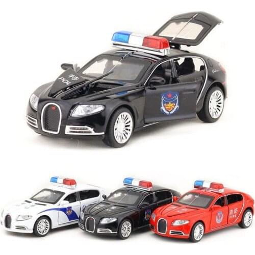 Free Shipping/Diecast Toy Model/1:32 Scale/Bugatti Ettore Fire Police/Pull Back Car/Sound & Light/Educational Collection/Kid
