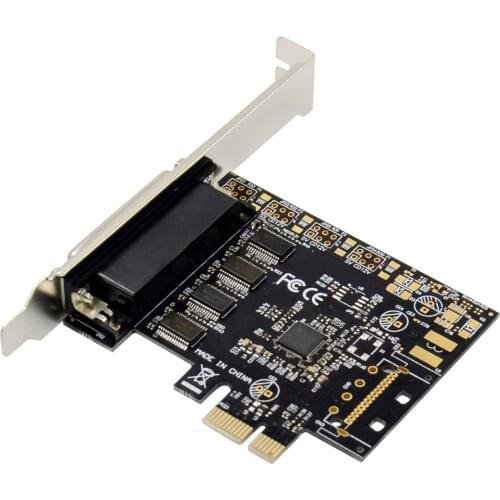 Pcie AX99100 Chipset PCI Express 4 ports Serial PCI-e 1x Expansion Card Multi RS232 DB9 COM Port to PCIe I/O Riser Card