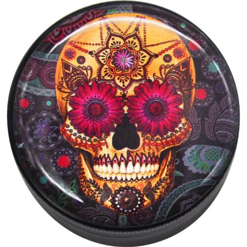 COURNOT 50MM 4 Piece CNC Diamond Teeth Tobacco Grinders Sugar Skull Series Metal Aluminum Smoking Herb Grinder Spice Crusher