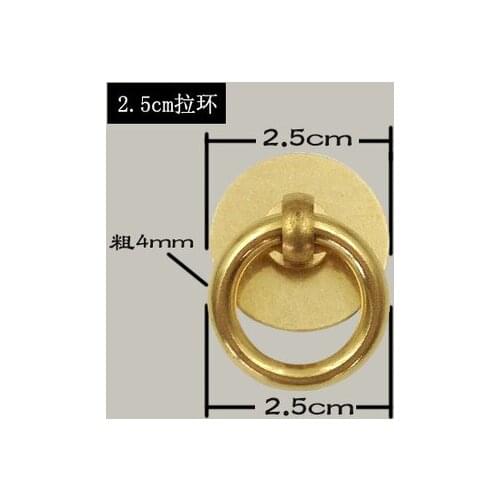 Hardware accessories drawer cabinet handle single hole antique bronze iron ring Chinese vintage furniture hardware 2.5cm