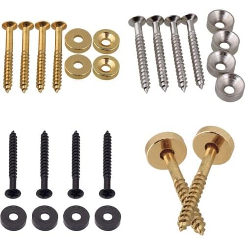Chrome Guitar Bass neck joint ferrules/bushings with screws