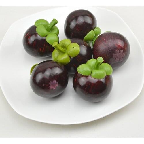 Artificial Simulation Mangosteen Fruit model shop store hotel bar cafe home Kitchen deor pretend toys faux Fake fruit props