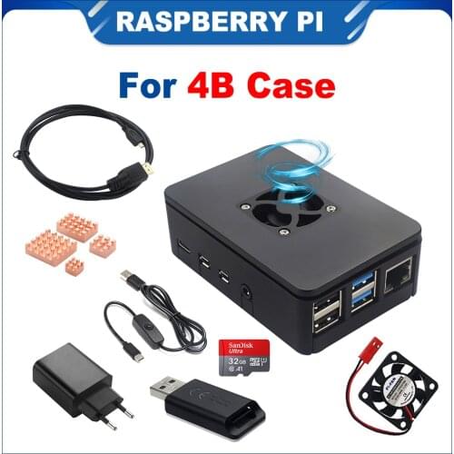 ITINIT R60 Raspberry Pi 4 Case Kits Black Plastic Box Enclosure with Cooling Fan Cooler for Raspberry Pi 4B Kits