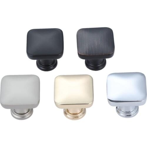 Brass Square Knob Single Hole Handle Vintage Pull 29mm Vintage Decorative Golden/Black/Red Door Cabinet Closet Drawer w/screw