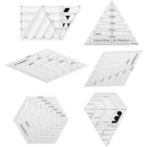 Transparent Acrylic Rulers 45 Degree Diamonds Ruler Patchwork Craft Quilting Ruler Cutting Rulers DIY Handmade Tailor Supplies