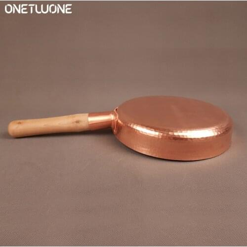 Copper Frying Pan Fast Heat Transfer 2mm Thickened Non-stick Pan Induction Compatible 100% Hand Forged Pure Copper Cooking Pot