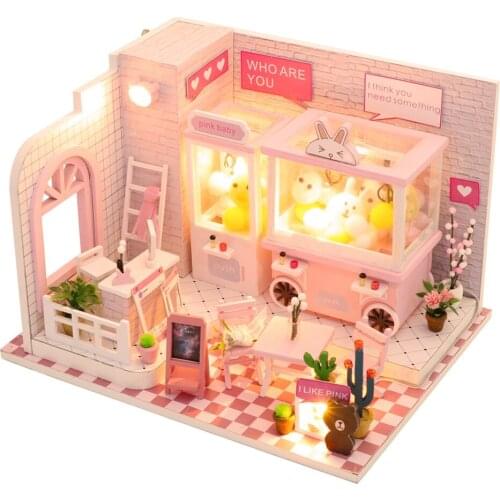 Diy Dollhouse Kids Toys Wooden Doll House Furniture Miniature Dollhouse Craft Puzzle Toys Early Educational Toys For Children